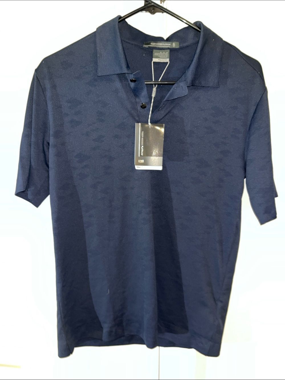 New Blue Tiger Woods Platinum Collection Nike Golf Polo Shirt Slim Fit S Asian M